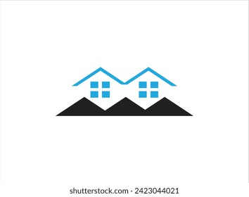 Modern house template,Houses for sale and rent collection,Realistic cottage composition clean cut new cottage with a brown roof stands among the trees vector illustration,