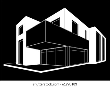 modern house, vector