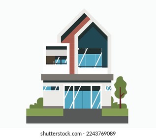 Modern house vector architecture. Real estate ideas. Front view