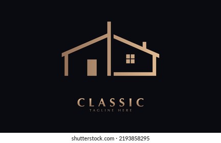 modern house vector logo monogram template