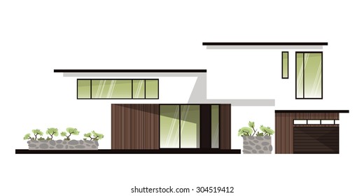 Modern house/building in vector illustration