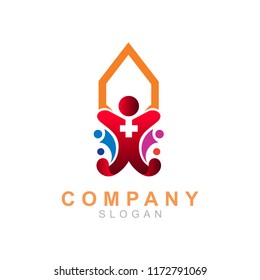 modern housing and family logos, medical icon, building symbol