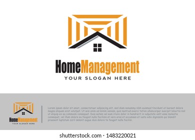 modern housing management logos with isolated abstract M letters