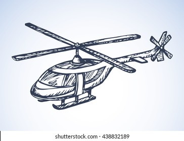 Modern hover turning remote model isolated on white sky background. Freehand outline ink hand drawn picture sketchy in retro scribble style pen on paper