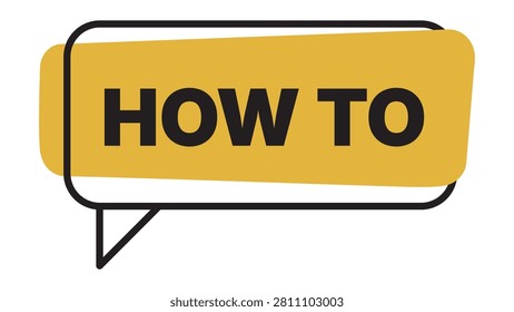  Modern how to speech bubble banner template with bold typography for tutorial guide education presentation and web design