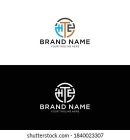 LETTRE HTE Moderne Logo d'entreprise Création Alphabet Icône Vectorielle Monogramme
