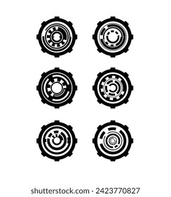 Moderne HUD UI Circular Gear Design Elements. Technologiewissenschaft und Computerkonzept, Vektor