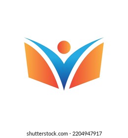 Diseño moderno del logotipo del libro humano
