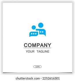 logotipo de chat humano moderno diseño elegante premium de plantilla eps 10