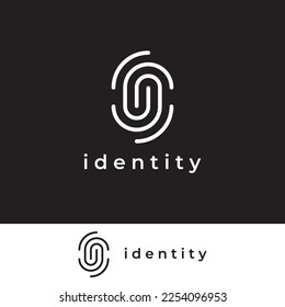 Modern human fingerprint logotype. Fingerprint for identity, business card, technology, digital.