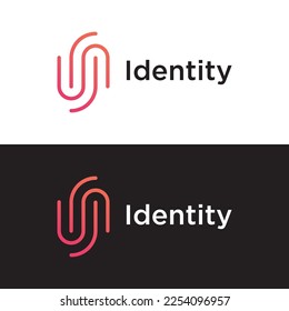 Logotipo moderno de huellas dactilares humanas. Huella digital para identidad, tarjeta de visita, tecnología, digital.