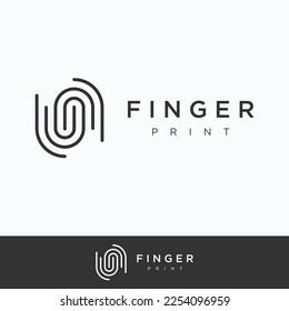 Modern human fingerprint logotype. Fingerprint for identity, business card, technology, digital.