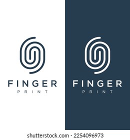 Modern human fingerprint logotype. Fingerprint for identity, business card, technology, digital.