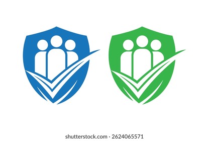 Modern human right mark Logo or  icon with the concept of leadership survey logo design  vector