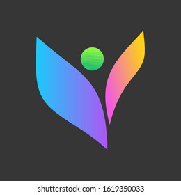 modern human shape logo for company and software