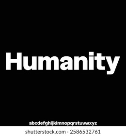 Modern humanist sans serif alphabet display font vector