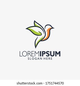 modern hummingbird logo design vector full line