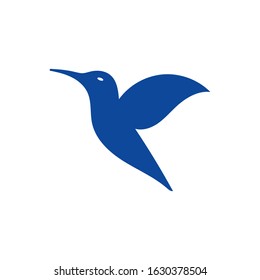 Modern Hummingbird Logo simple flying - Vector