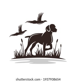 Modern hunting dog logo. Vector illustration.