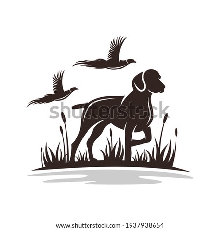 Modern hunting dog logo. Vector illustration. [[stock_photo]] © 