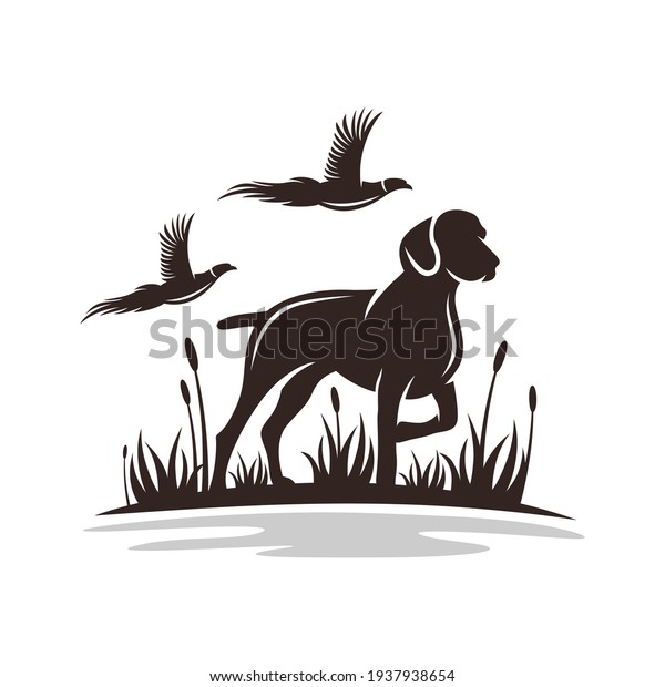 Modern hunting dog\
logo. Vector\
illustration.