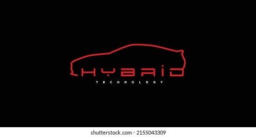 Modern hybrid-tech future car technology logo design