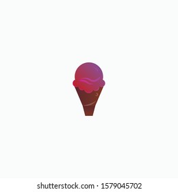 modern ice cream logo vector concept with awesome gradient colors