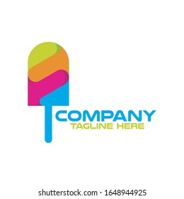 Modern ice cream logo. Vector illustration.
