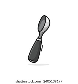 A modern ice cream spoon isolated on a white background