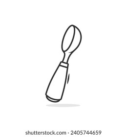 A modern ice cream spoon isolated on a white background