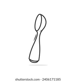 A modern ice cream spoon isolated on a white background