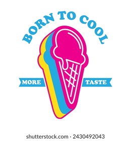 Modern Ice Cream vector logo design in pop color style