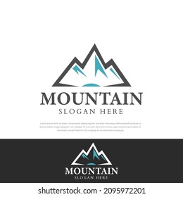 Modern iceberg design logo the highest mountain peak, symbol, icon, mountain illustration template