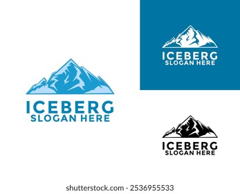 Design moderno do logotipo do Iceberg, Design de logotipo da Antarctic Cold Mountain, Iceberg Logo Icon Simple Vetor Template