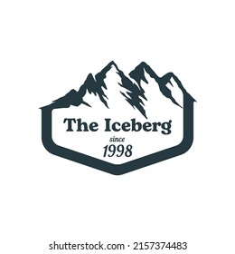 modernes Eisberg-Logo Silhouette. Berglogo von Alpen oder Himalaya