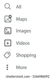 Modern icon. all, maps, images, video, shopping, more. Vector illustration.