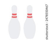 Modern icon of bowling pins, indoor skittles games