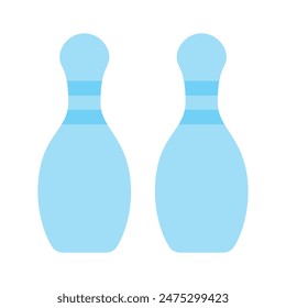 Modern icon of bowling pins, indoor skittles games