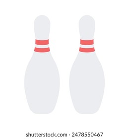 Modern icon of bowling pins, indoor skittles games