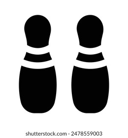 Modern icon of bowling pins, indoor skittles games