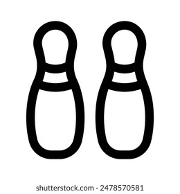 Modern icon of bowling pins, indoor skittles games