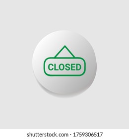Modern icon button closed design vector isolated on white background