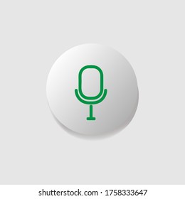 Modern icon button design mic vector isolated on white background
