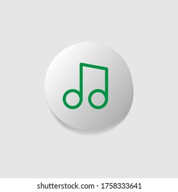 Modern icon button design music vector isolated on white background