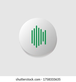 Modern icon button design wave audio track vector isolated on white background