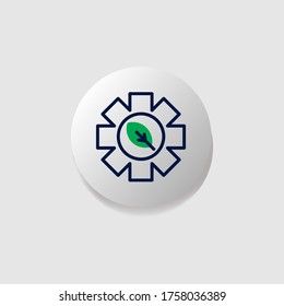 Símbolo de símbolo del vector de ajuste ecológico de botón de icono moderno
