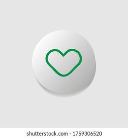 Modern icon button love and like design vector isolated on white background