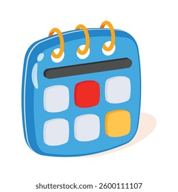 A modern icon of calendar designed in 3d style