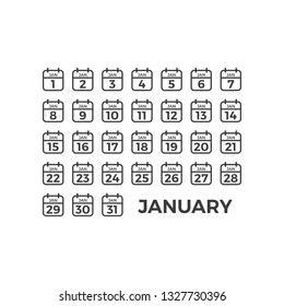 Modern Icon Calendar Template Set