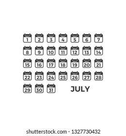 Modern Icon Calendar Template Set